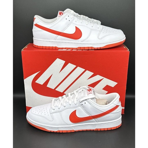 Nike Dunk Low Retro Shoes White Picante Red DV0831-103 Men's Sz 13 - Picture 1 of 12
